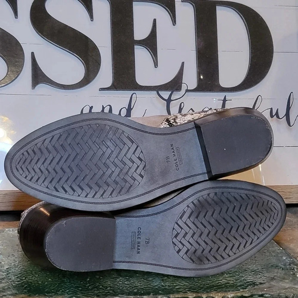 Cole Haan Grand Series Beige Suede & Snakeskin | Leather | 2 inch Heel Wms 7B - Picture 11 of 11